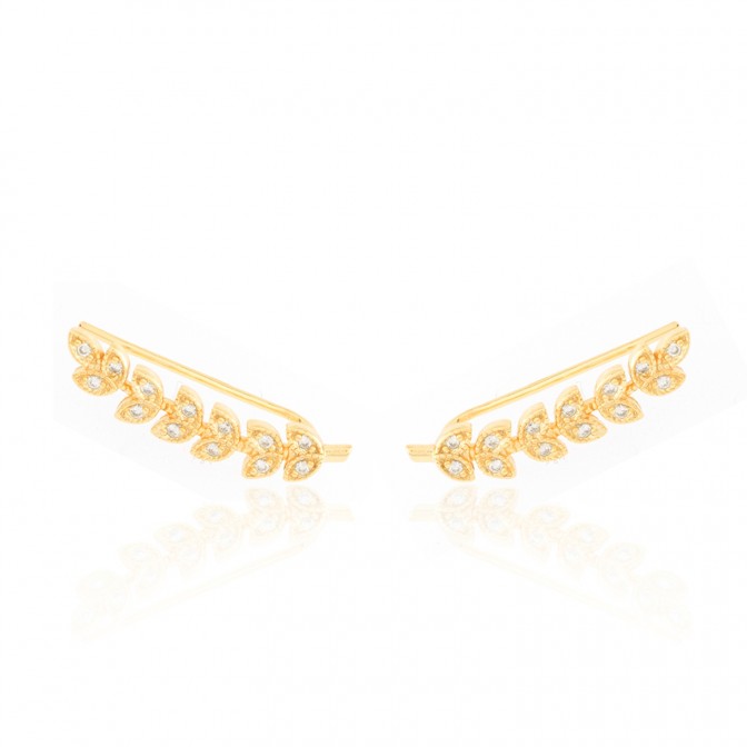 Pendientes Circonita - Hojas - 26 mm