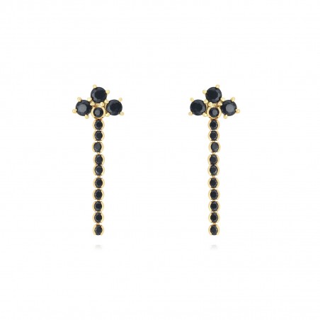 Pendientes Circonita - Largo - 36 mm - Bañado Oro