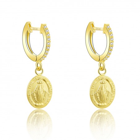 Pendientes Circonita - Placa Virgen