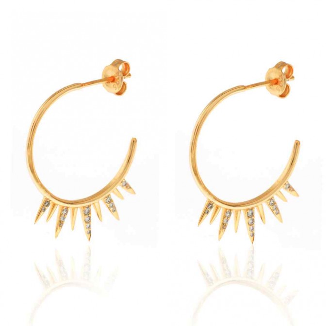 Pendientes Circonita - Semi Aro 27mm