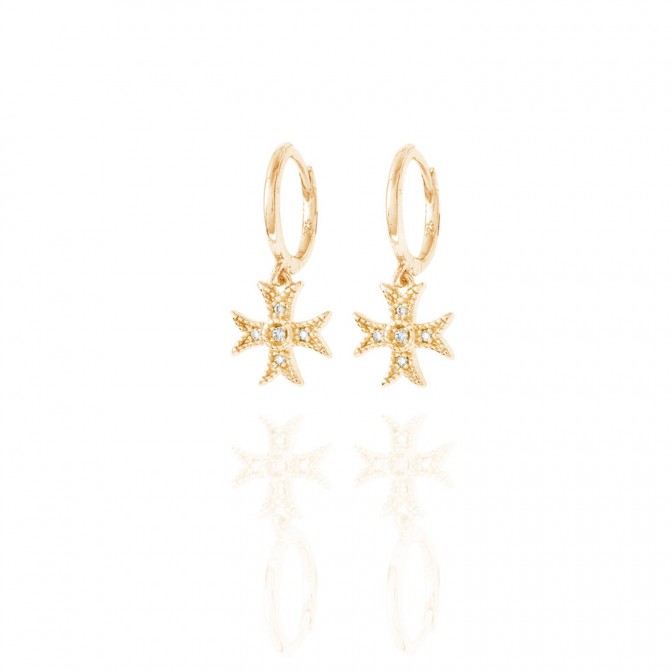 Pendientes Circonita- Cruz