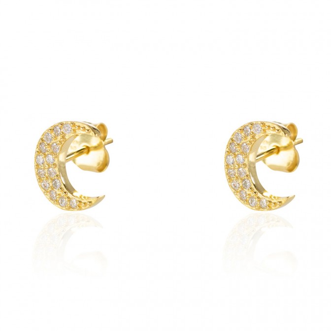 Pendientes Circonita- Luna