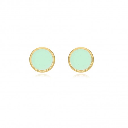 Pendientes Circulo - Enamel - 6 mm - Bañado Oro