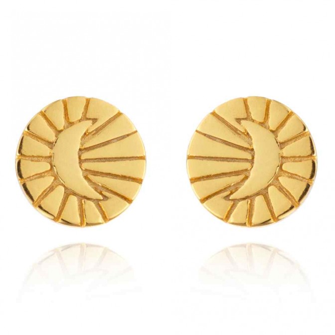 Pendientes Circulo Luna - 5 mm