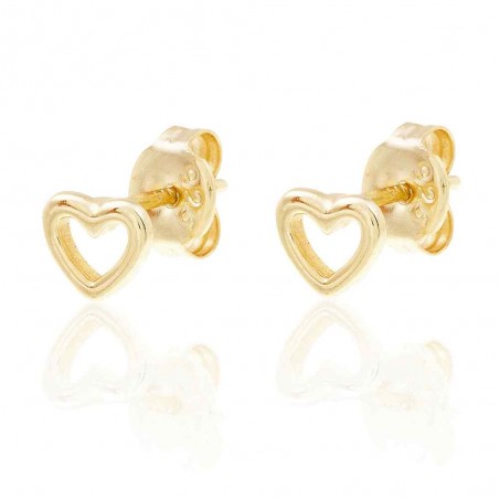 Pendientes Corazon - 5mm - Bañado Oro and Plata Rodiada