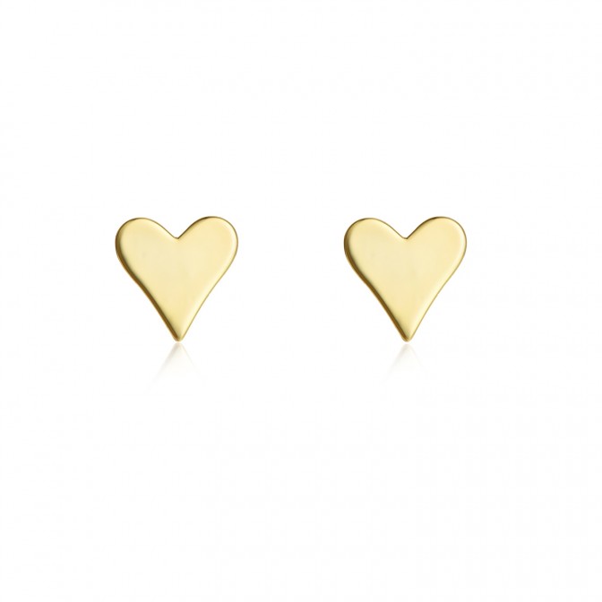 Pendientes Corazón - 6 mm - Bañado Oro y Plata Rodiada
