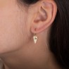 Pendientes Corazon - Ojo de  Turco - Turquesa - 11+13 mm - Bañado Oro y Plata Rodiada