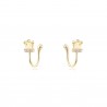 Pendientes Corona - Corona  - Earcuff 12mm - Bañado Oro y Plata Rodiada