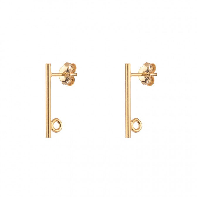 Accesorios Pendientes - Palo 20mm - Bañado Oro y Plata
