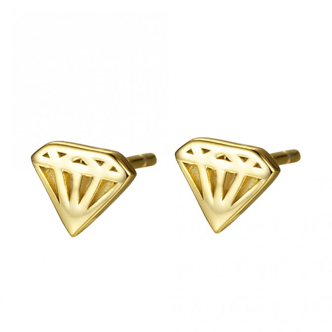 Pendientes Diamante Dormalina - 5 * 7 mm - Bañado Oro y Plata Rodiada