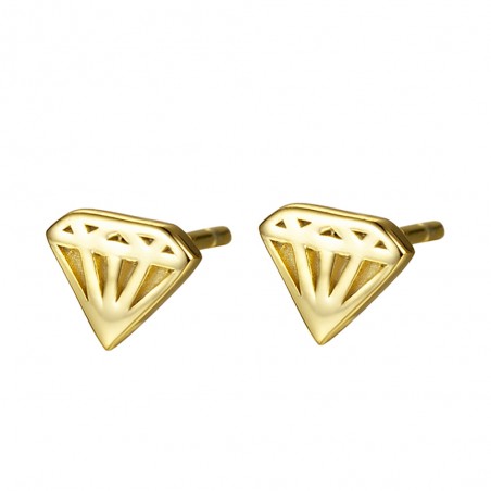 Pendientes Diamante Dormalina - 5 * 7 mm - Bañado Oro y Plata Rodiada