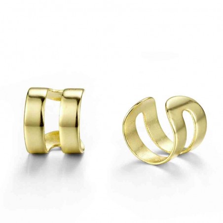 Pendientes Earcuff - 8 mm - Bañado Oro y Plata Rodiada