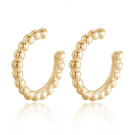 Pendientes Earcuff - Bolas 9.5 mm - Bañado Oro y Plata Rodiada