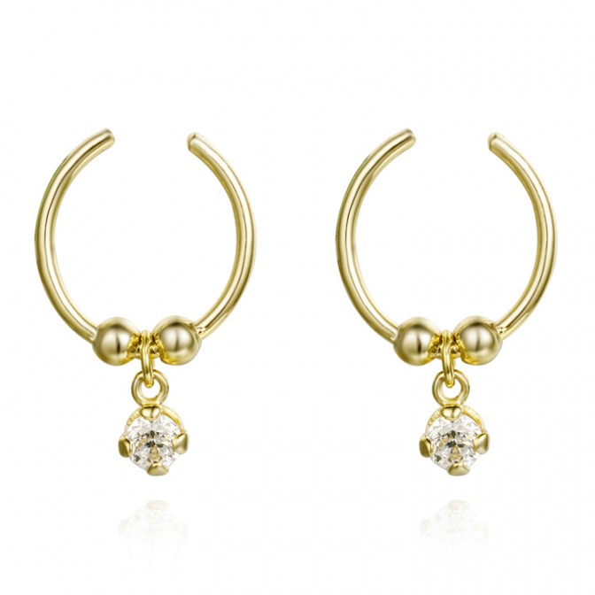 Pendientes Earcuff - Circonita Blanca