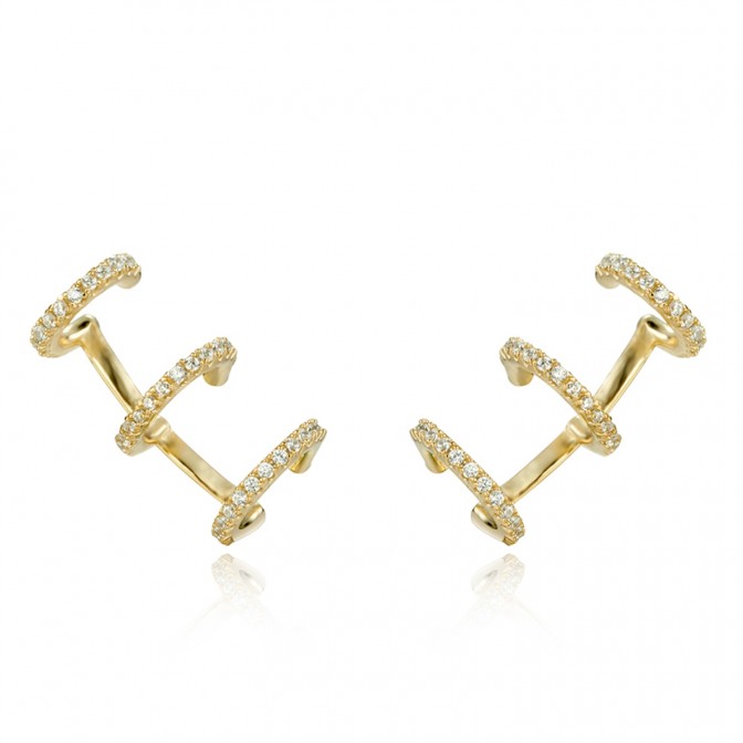 Pendientes Earcuff - Circonita Blanca