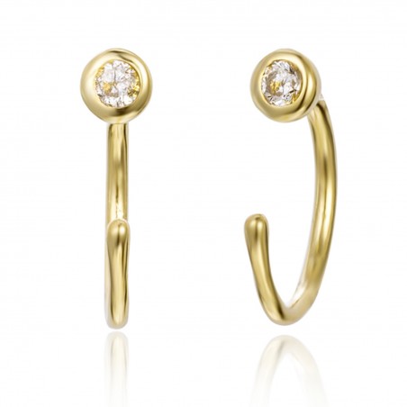 Pendientes Earcuff - Circonita Blanca