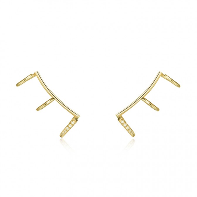 Pendientes Earcuff - Circonita Blanca