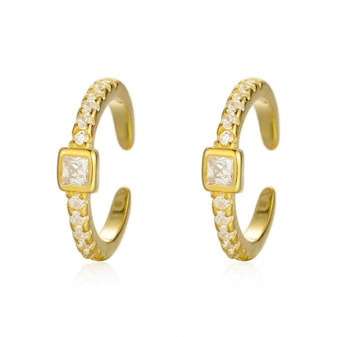 Pendientes Earcuff - Circonita Blanca