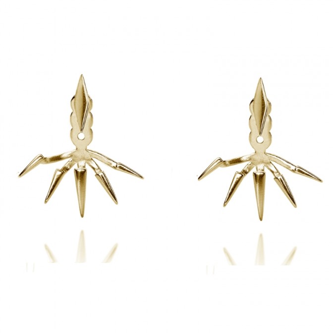 Pendientes Earjacket - Puntas - 20 mm - Bañado Oro y Plata Rodiada