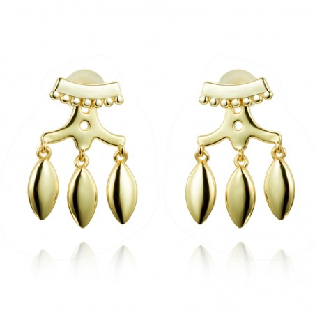 Pendientes Earjacket Charms - 17 mm - Bañado Oro y Plata Rodiada