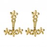 Pendientes Earjacket Flor - 19 mm -  Bañado Oro y Plata Rodiada