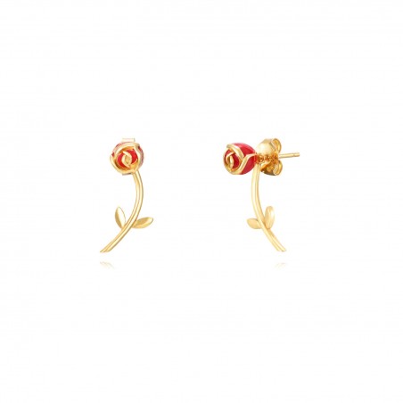 Pendientes Earjacket Flor - Enamel 20 mm - Bañado Oro y Plata Rodiada Pendientes Earjacket Flor - Enamel 20 mm - Bañado Oro y Plata Rodiada