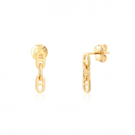 Pendientes Eslabón - 15 mm - Bañado Oro