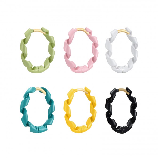 Pendientes Espiral - Enamel 19 * 3 mm - Bañado Oro