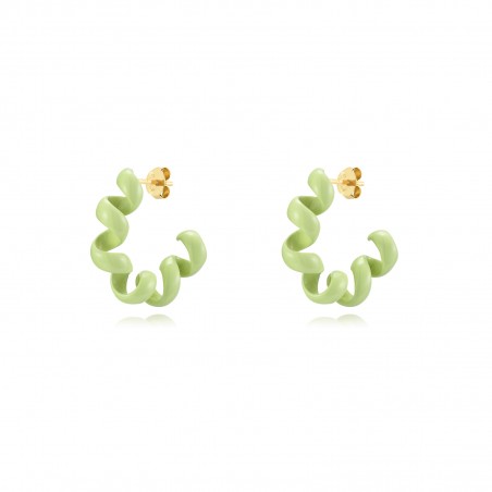 Pendientes Espiral - Enamel 26*6,50 mm - Bañado Oro