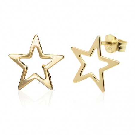 Pendientes Estrella - 11 mm - Bañado Oro y Plata Rodiada