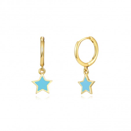 Pendientes Estrella - 11+8 mm - Enamel - Bañado Oro