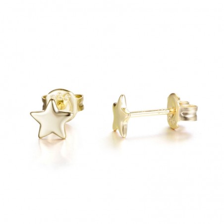 Pendientes Estrella - 2, 2.5 y 5mm- Bañado Oro y Plata Rodiada