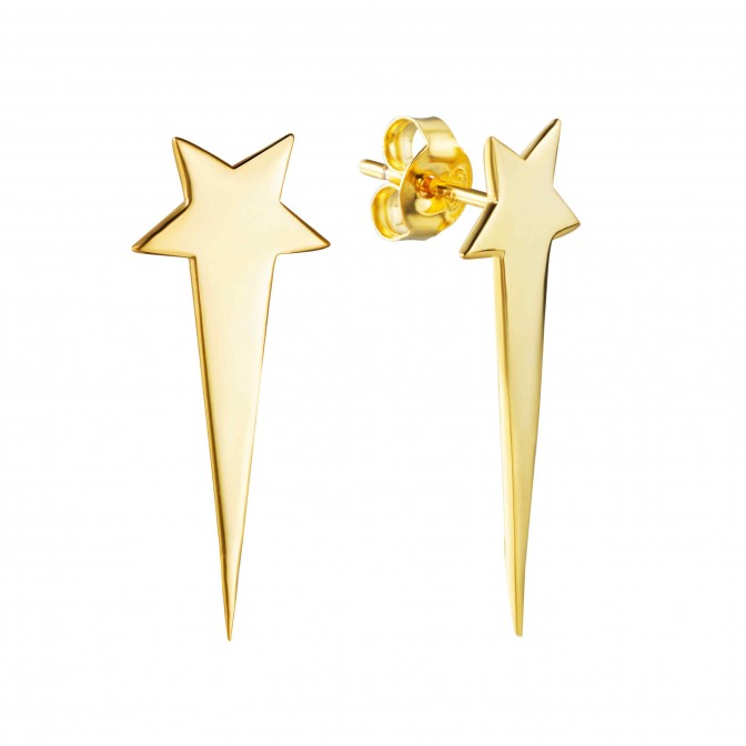 Pendientes Estrella - 26 mm - Bañado Oro y Plata Rodiada 2