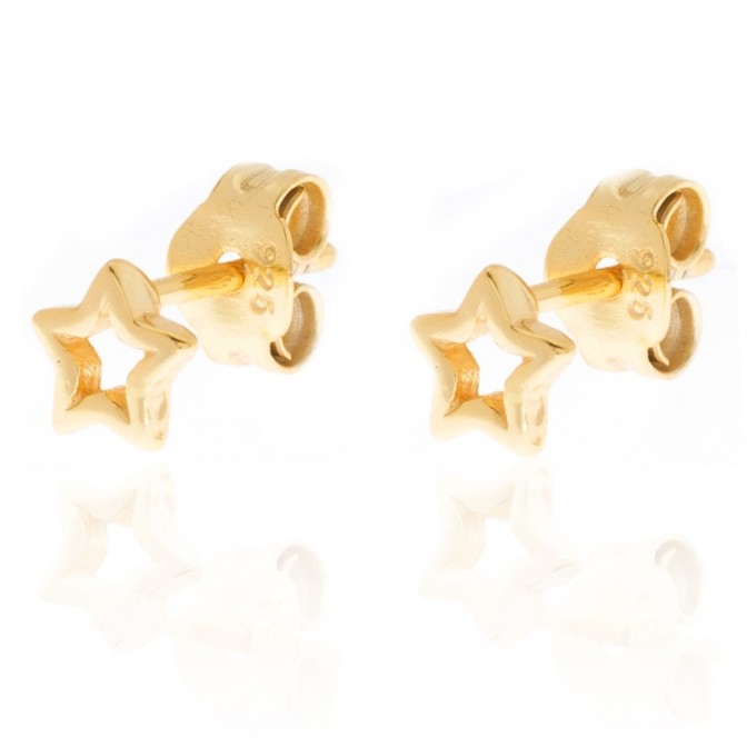 Pendientes Estrella - 5mm - Bañado Oro and Plata Rodiada