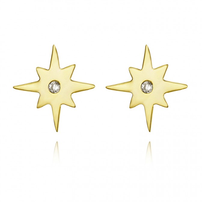 Pendientes Estrella - Circonita Blanca