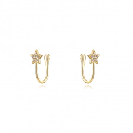 Pendientes Estrella - Estrella - Earcuff 12,5mm - Bañado Oro y Plata Rodiada Pendientes Estrella - Estrella - Earcuff 12,5mm - Bañado Oro y Plata Rodiada