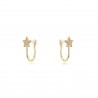 Pendientes Estrella - Estrella  - Earcuff 12,5mm - Bañado Oro y Plata Rodiada