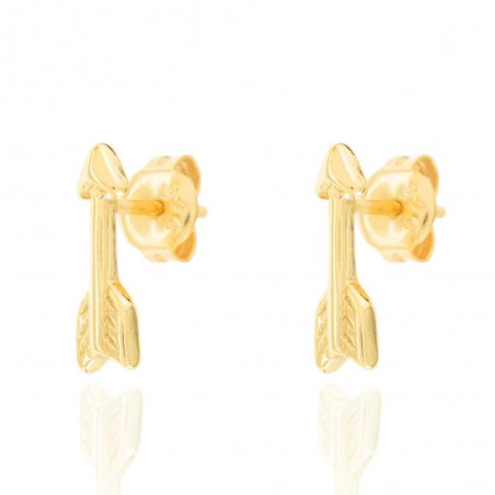 Pendientes Flecha - 13mm - Bañado Oro y Plata Rodiada