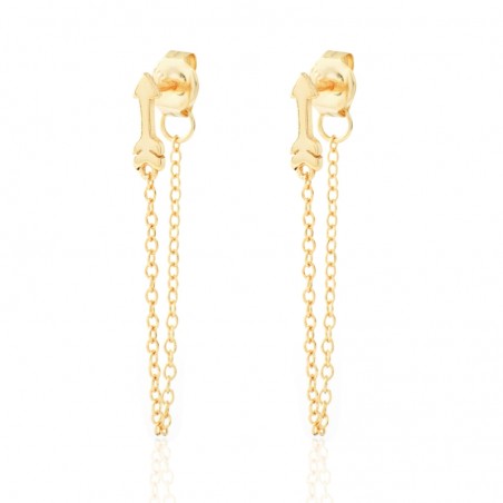 Pendientes Flecha - Cadena 30 mm - Bañado Oro and Rhodium Silver