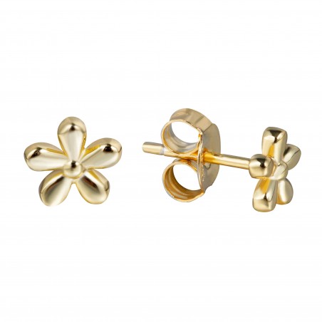 Pendientes Flor - 5.5 mm - Bañado Oro y Plata Rodiada