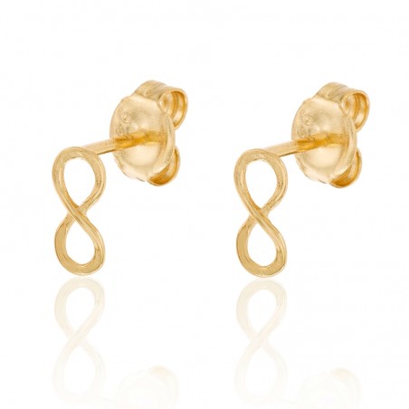 Pendientes Infinity - 8 mm - Bañado Oro y Plata Rodiada