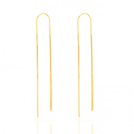 Pendientes Largo - Cadena 75 mm - Bañado Oro y Plata Rodiada