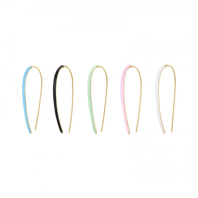 Pendientes Largo - Enamel - 48 mm - Bañado Oro