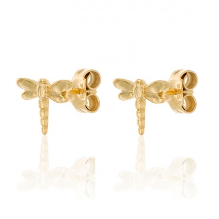 Pendientes Libélula - 7*9 mm - Bañado Oro y Plata Rodiada