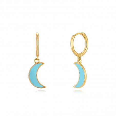 Pendientes Luna - 11+12 mm - Enamel - Bañado Oro