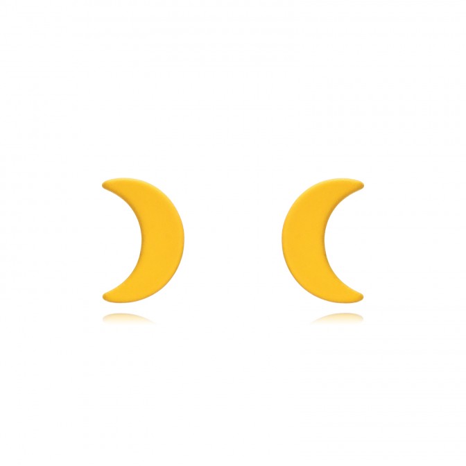 Pendientes Luna - Enamel - 4 * 6 mm - Bañada Oro 2