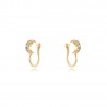 Pendientes Luna - Luna  - Earcuff 12,5mm - Bañado Oro y Plata Rodiada