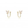 Pendientes Mariposa - Mariposa  - Earcuff 12,5mm - Bañado Oro y Plata Rodiada