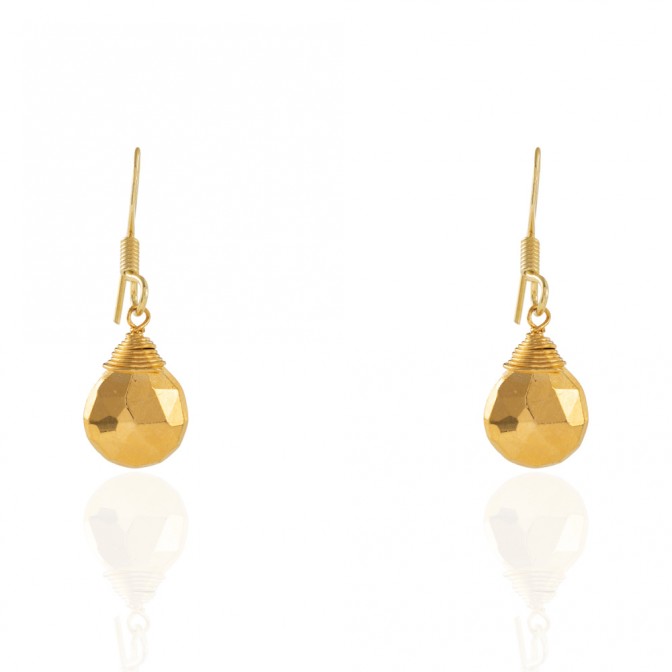 Pendientes Mineral - Lagrima - 11*12,5mm - Bañado Oro