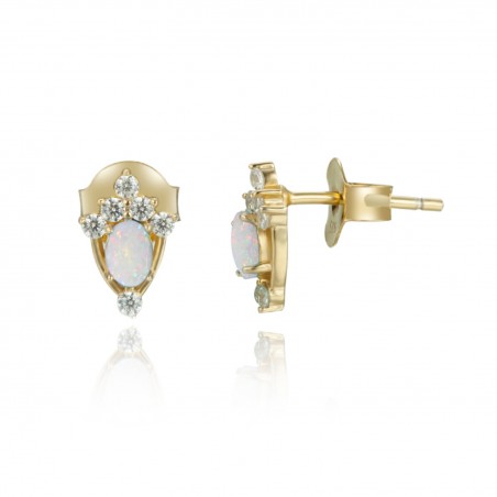 Pendientes Mineral - Lagrima 9mm - Bañado Oro y Plata Rodiada